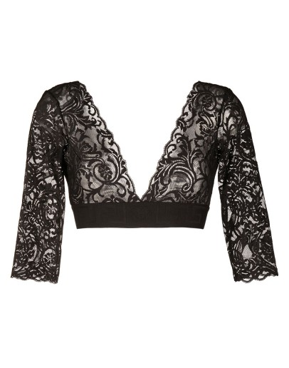 logo lace crop top
