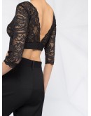 logo lace crop top