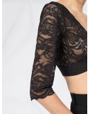 logo lace crop top