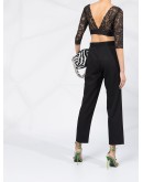 logo lace crop top