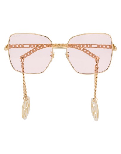 detachable-charm square-frame sunglasses