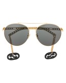 aviator frame charms sunglasses