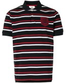 short sleeve striped print polo shirt