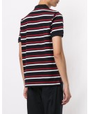 short sleeve striped print polo shirt