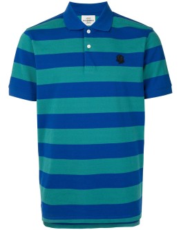 striped flower-patch polo shirt