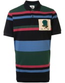 flower-patch cotton polo shirt