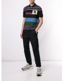 flower-patch cotton polo shirt