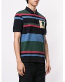 flower-patch cotton polo shirt