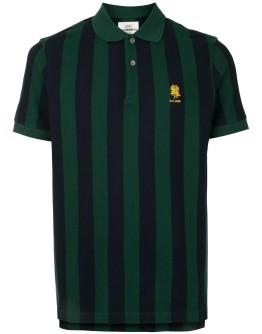 striped flower-patch polo shirt