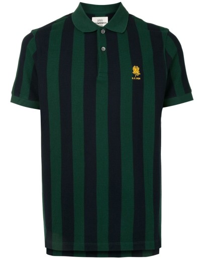 striped flower-patch polo shirt