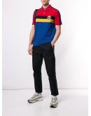 panelled cotton polo shirt