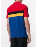 panelled cotton polo shirt