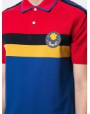 panelled cotton polo shirt