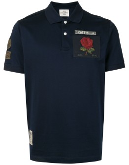 multi-patch logo polo shirt