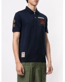 multi-patch logo polo shirt
