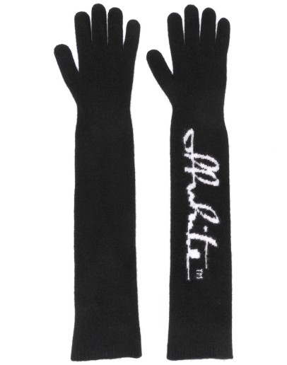 logo-print gloves
