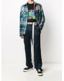 Stencil Arrows print plaid shirt