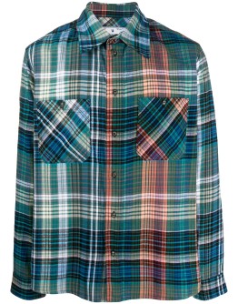 Stencil Arrows print plaid shirt