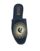 sun and moon embroidered mules