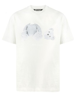 teddy-print T-shirt
