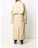 patch-embellished oversized trench coat