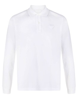 logo-patch long-sleeve polo shirt