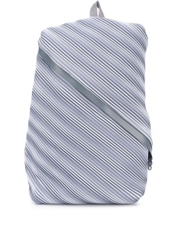 pleated diagonal zip backpack