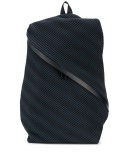 pleated diagonal zip backpack