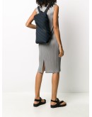 pleated diagonal zip backpack