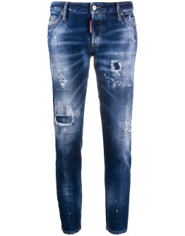 ripped detailing cropped jeans