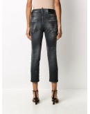 ripped detailing cropped jeans