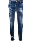 logo print slim-fit jeans
