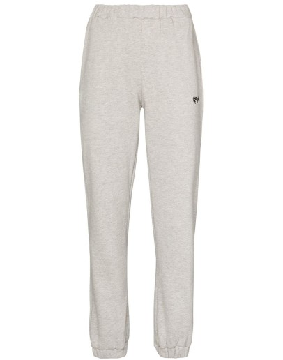 floral-logo embroidered track pants