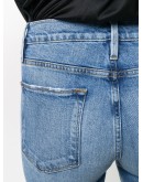 high-rise raw-edge jeans