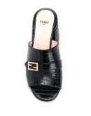 Promenade crocodile-embossed mules