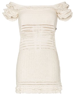 Saachi ruffled crochet mini dress