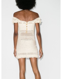 Saachi ruffled crochet mini dress