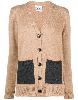 contrast pocket cardigan