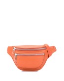 logo embossed zip belt bag