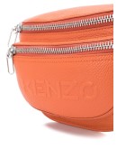 logo embossed zip belt bag