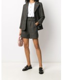 check belted shorts