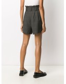 check belted shorts