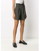check belted shorts