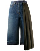 draped side knee-length shorts