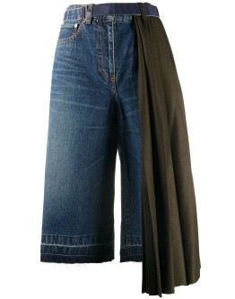 draped side knee-length shorts