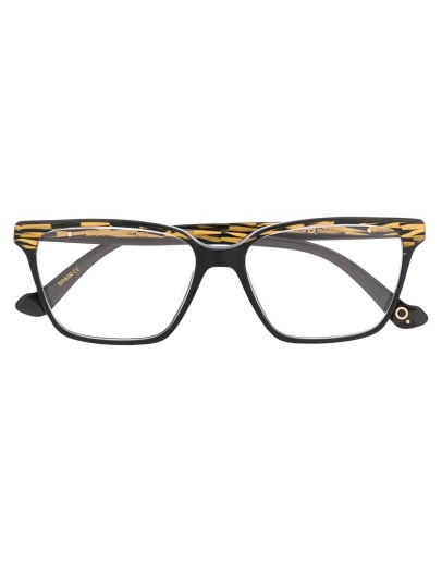 geometric-pattern square frame glasses