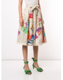 hand-painted midi skirt