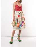 hand-painted midi skirt