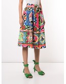 pop art print pleated skirt