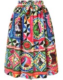 pop art print pleated skirt